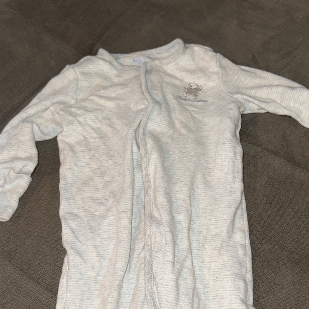 Polo by Ralph Lauren White Kids One Piece Footie